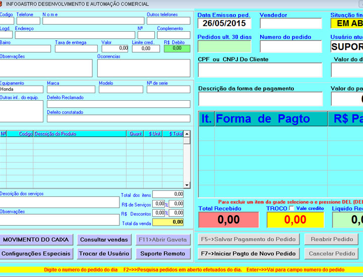 Software de Sistemas para Pizzaria